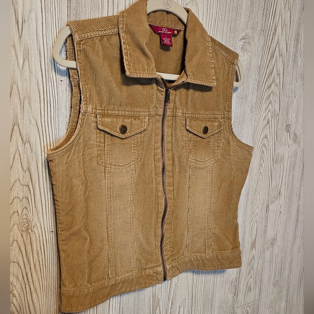 So…So Real. So Right. Corduroy Vest Y2K Tan